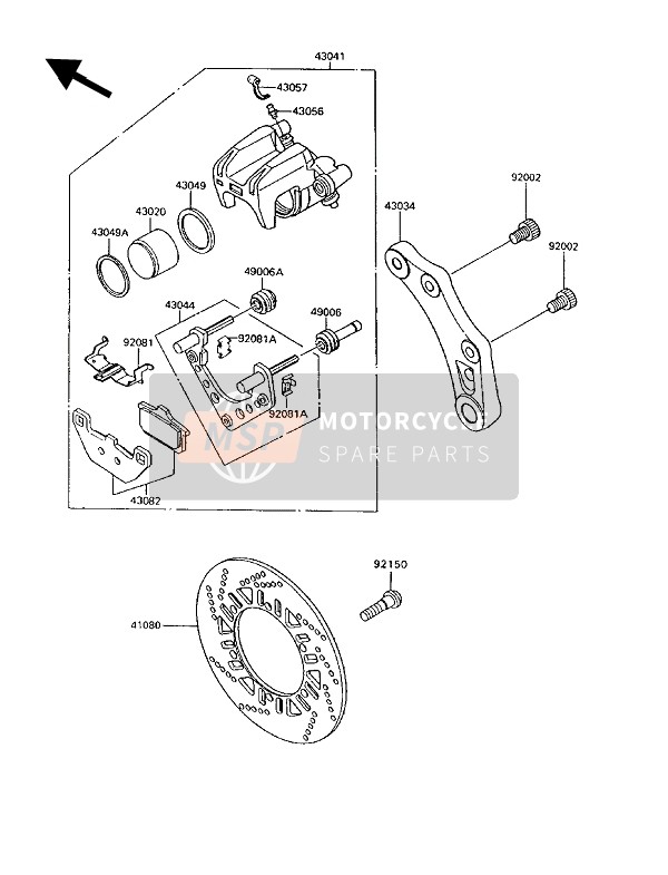 Kawasaki 1000GTR 1994 Rear Brake for a 1994 Kawasaki 1000GTR