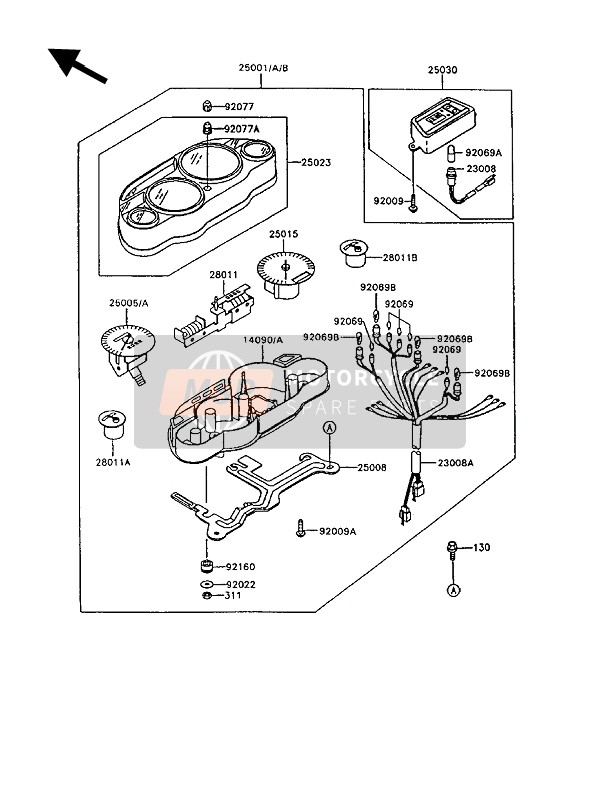 250011962, METER-ASSY,Kph, Kawasaki, 0