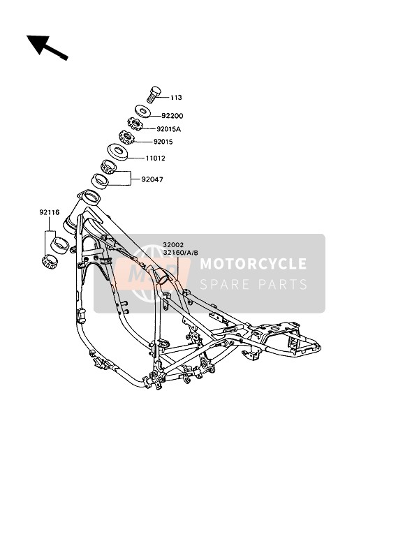 Kawasaki GT550 1994 Frame for a 1994 Kawasaki GT550