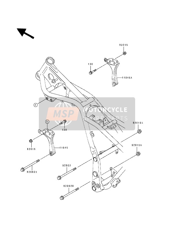 Kawasaki EL250D 1994 Frame Fittings for a 1994 Kawasaki EL250D