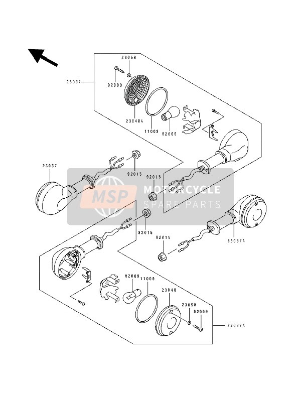 Kawasaki EL250D 1994 Turn Signals for a 1994 Kawasaki EL250D