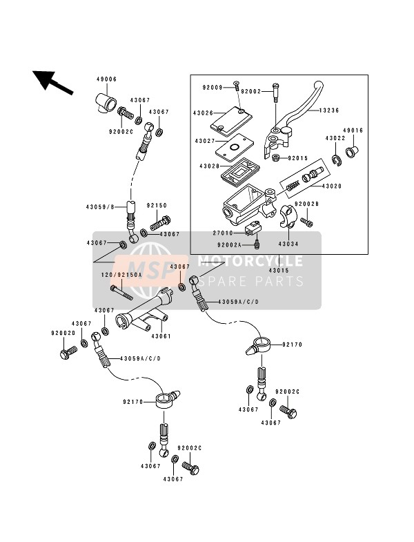 430591996, Hose Brake Fr, Kawasaki, 2