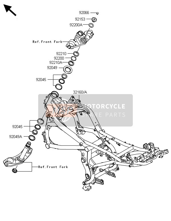 Kawasaki VERSYS 1000 ABS 2014 Frame for a 2014 Kawasaki VERSYS 1000 ABS