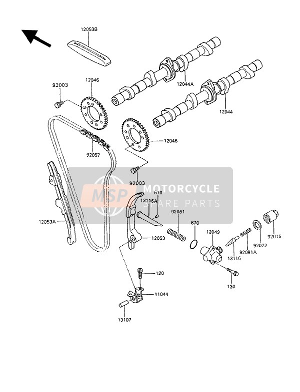 Kawasaki GPX600R 1994 Camshaft(S) & Tensioner for a 1994 Kawasaki GPX600R