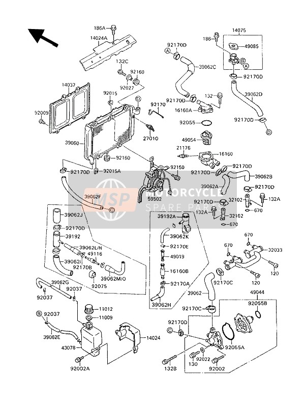 390621568, HOSE-COOLING, Kawasaki, 0