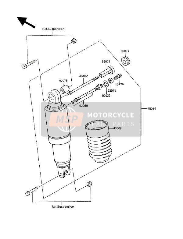 Kawasaki GPX600R 1994 Shock Absorber(S) for a 1994 Kawasaki GPX600R