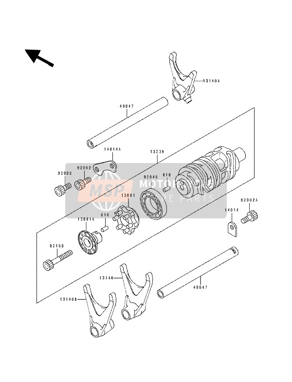 Kawasaki ZXR750 1994 Gear Change Drum & Shift Fork(S) for a 1994 Kawasaki ZXR750