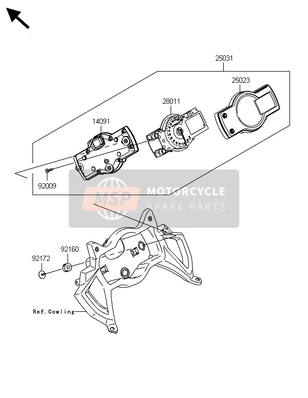 Kawasaki VERSYS 1000 ABS 2014 Meter(S) for a 2014 Kawasaki VERSYS 1000 ABS