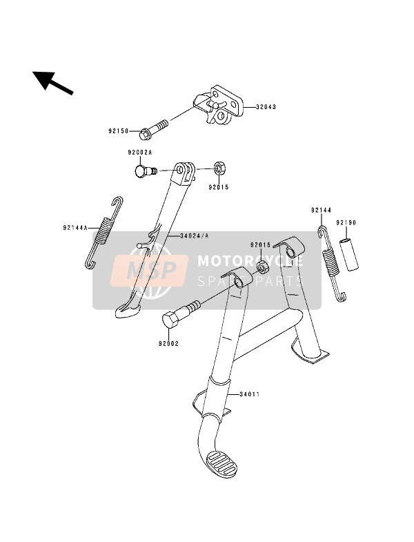 340241269TX, STAND-SIDE,Silver No.35, Kawasaki, 1