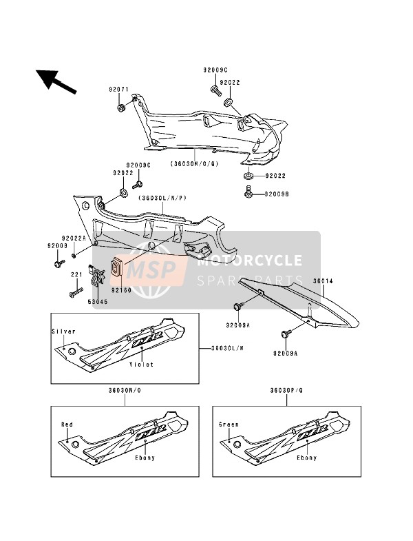 36030531277, COVER-SIDE,Rh,C.Lime, Kawasaki, 0