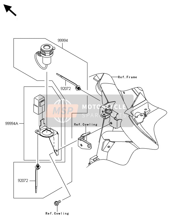 Kawasaki VERSYS 1000 ABS 2014 Accesorio (DC12V Enchufe) para un 2014 Kawasaki VERSYS 1000 ABS