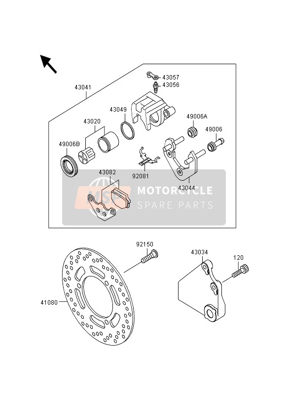 Kawasaki GPZ500S 1995 Rear Brake for a 1995 Kawasaki GPZ500S