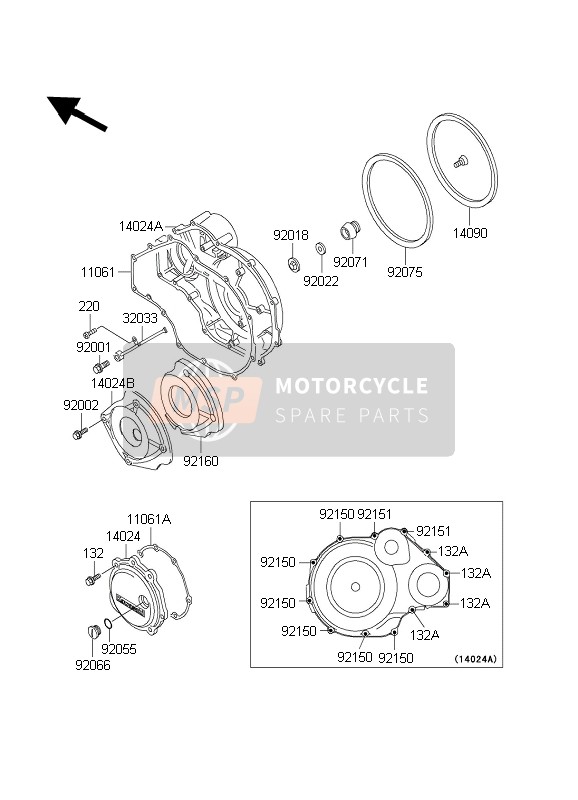 110611154, Gasket,Clutch Cover, Kawasaki, 4