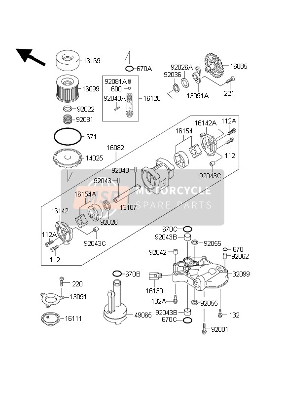 Kawasaki 1000GTR 2003 ÖLPUMPE********* für ein 2003 Kawasaki 1000GTR