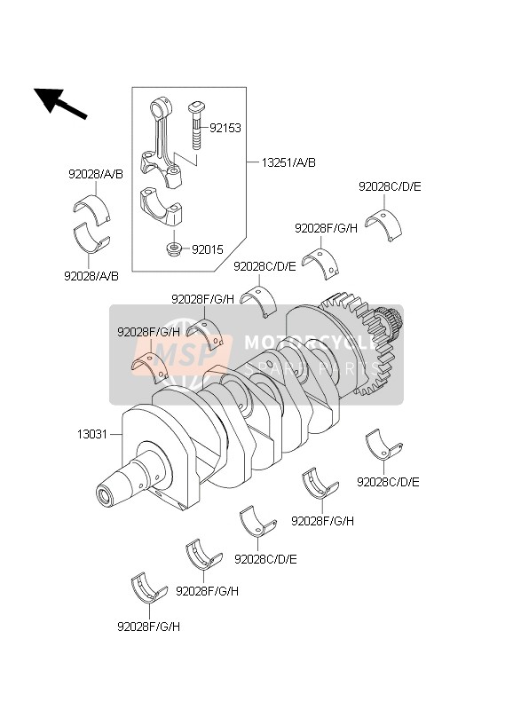 Kawasaki NINJA ZX-6RR 2003 Crankshaft for a 2003 Kawasaki NINJA ZX-6RR