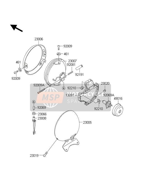 230071339, Optique VN800-B1, Kawasaki, 0