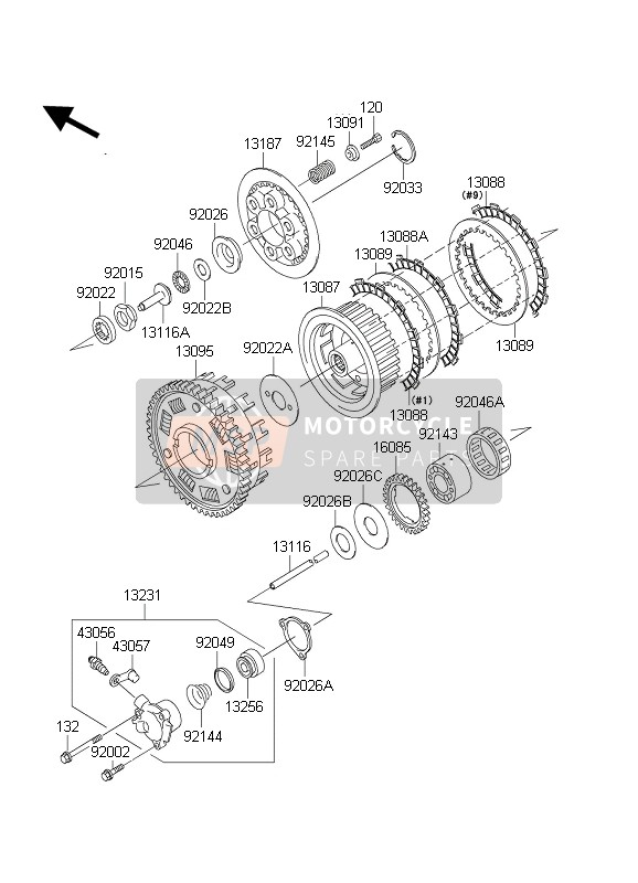 Kawasaki ZRX1200 2004 Embrague para un 2004 Kawasaki ZRX1200