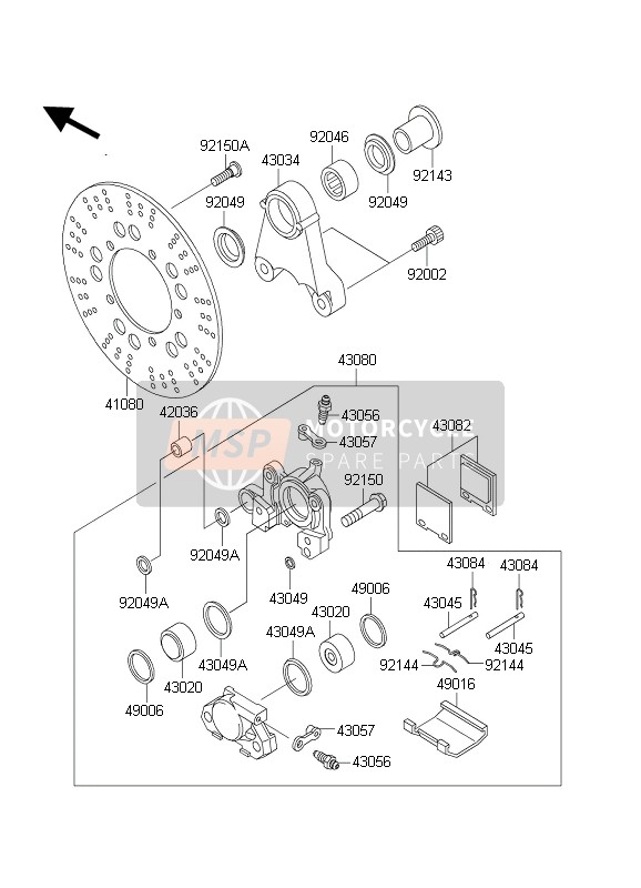 Kawasaki ZRX1200 2004 Rear Brake for a 2004 Kawasaki ZRX1200