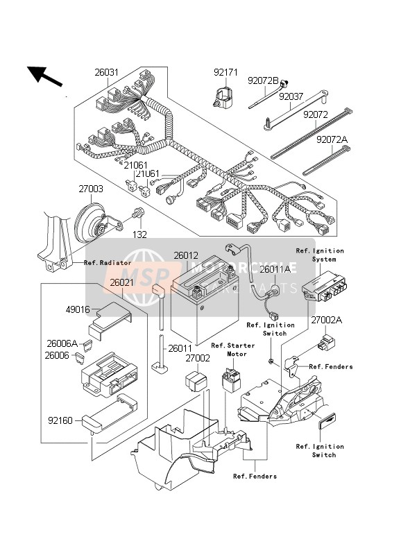 Kawasaki ZRX1200 2004 CHASSIS ELEKTRISCHE AUSRÜSTUNG für ein 2004 Kawasaki ZRX1200