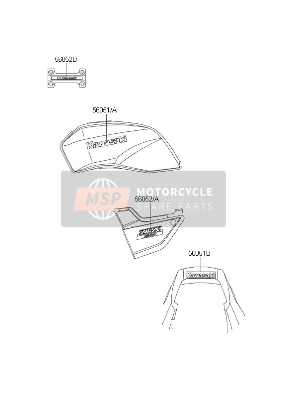 Kawasaki ZRX1200 2004 Decals for a 2004 Kawasaki ZRX1200