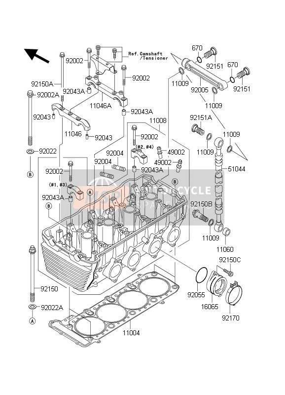 Kawasaki ZXR1200S 2004 Cylinder Head for a 2004 Kawasaki ZXR1200S