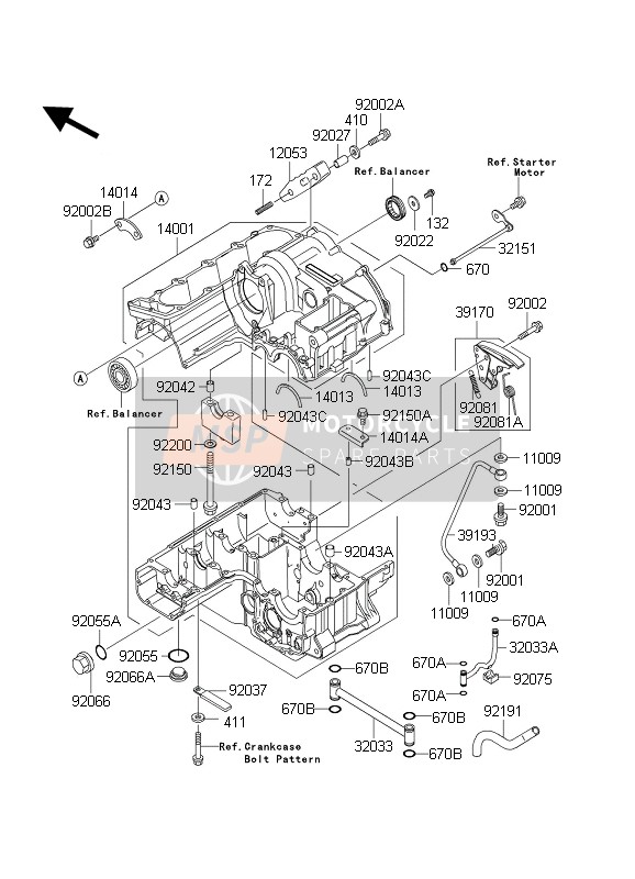 Kawasaki ZXR1200S 2004 Crankcase for a 2004 Kawasaki ZXR1200S