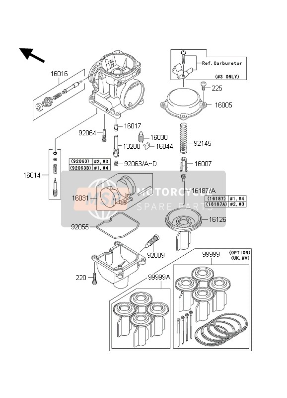 Kawasaki ZXR1200S 2004 Carburettor Parts for a 2004 Kawasaki ZXR1200S