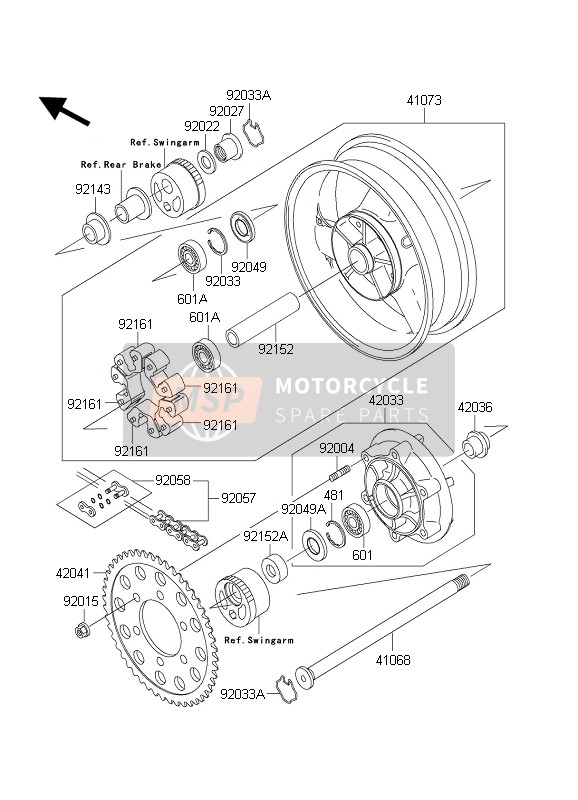 Kawasaki ZXR1200S 2004 Rear Hub for a 2004 Kawasaki ZXR1200S