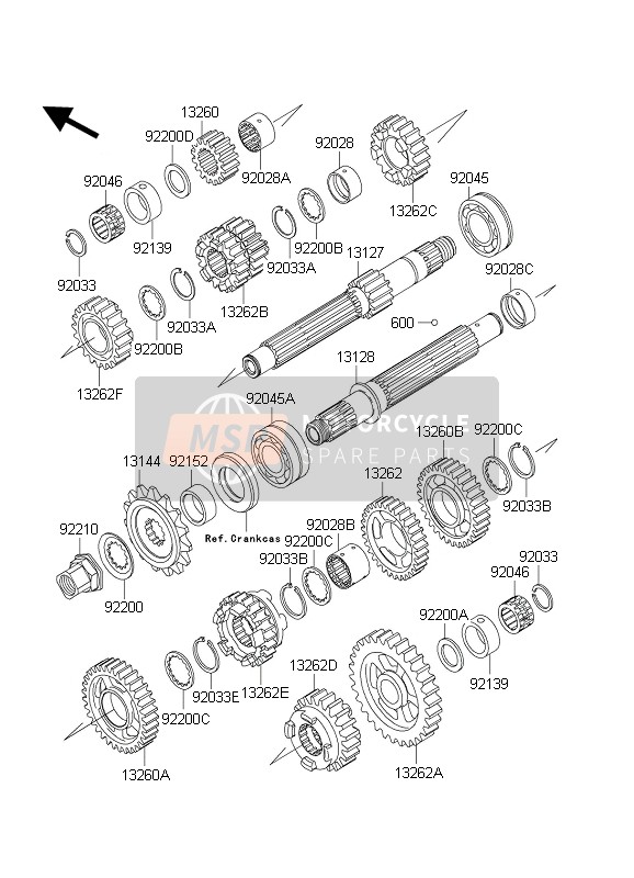 132620150, Gear,Output 5TH,28T, Kawasaki, 1