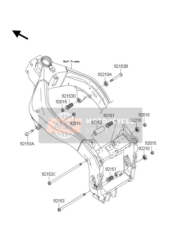 921531183, Bolt, Flanged, 10X267, Kawasaki, 1