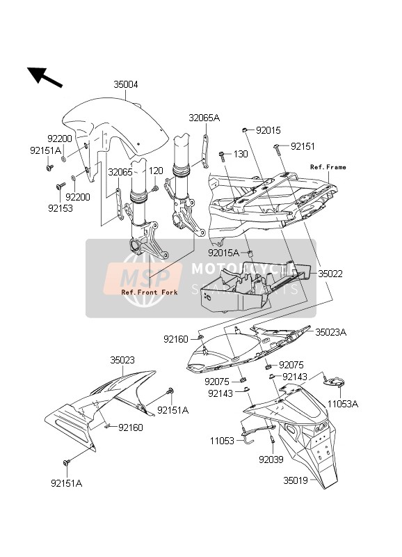 3502315976C, FENDER-REAR,Inner,Ebony, Kawasaki, 0