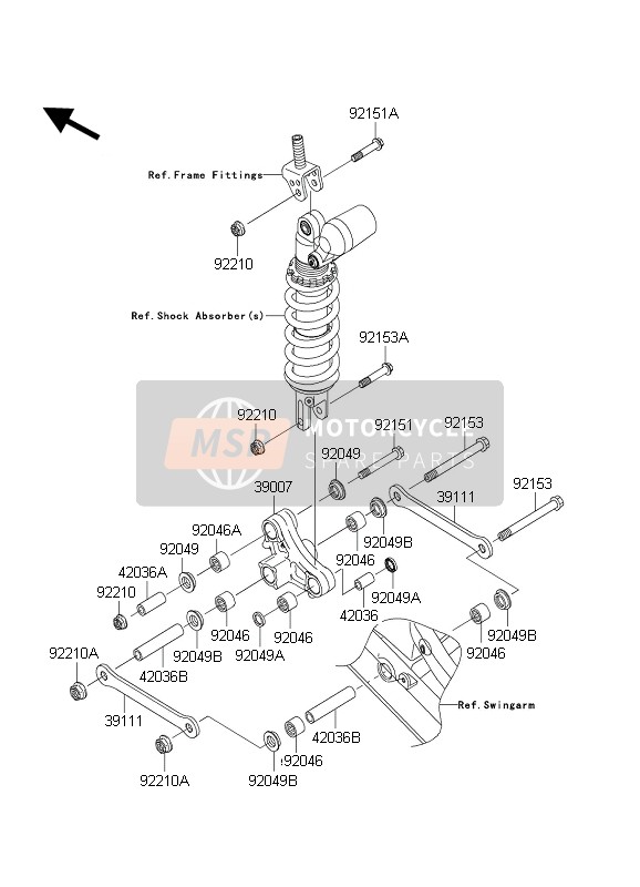 Kawasaki NINJA ZX-10RR 2004 Suspensie voor een 2004 Kawasaki NINJA ZX-10RR