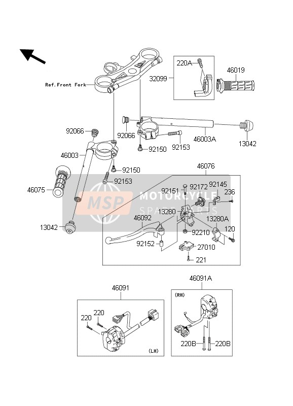 460910114, HOUSING-ASSY-CONTROL, Rh, Kawasaki, 1