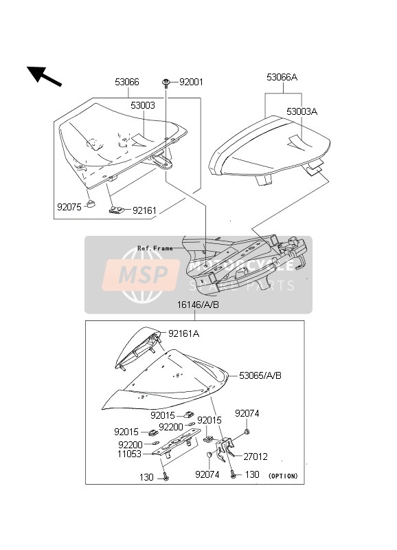 1614600227F, Tapa Colin Verde, Kawasaki, 0