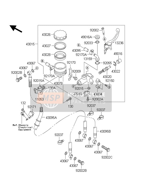 Kawasaki NINJA ZX-6R 2004 Front Master Cylinder for a 2004 Kawasaki NINJA ZX-6R