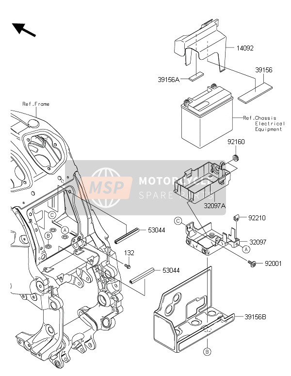 Kawasaki 1400GTR ABS 2015 BATTERIEGEHÄUSE für ein 2015 Kawasaki 1400GTR ABS