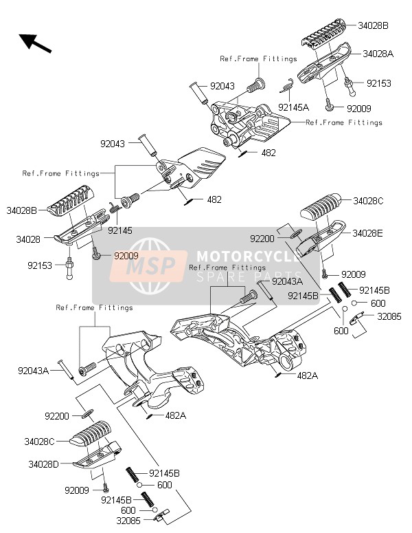 Kawasaki 1400GTR ABS 2015 Footrests for a 2015 Kawasaki 1400GTR ABS