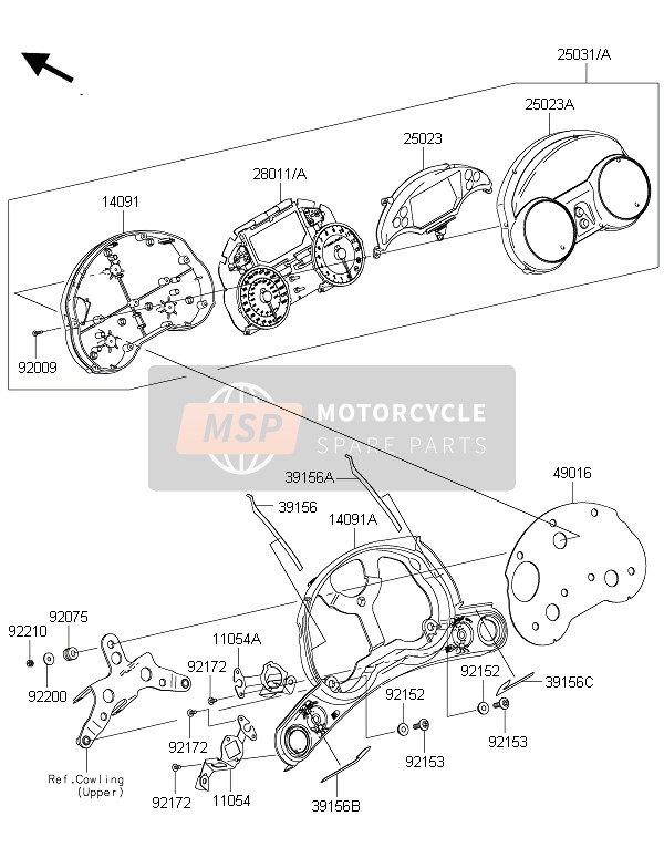 250230130, COVER-METER Case, Kawasaki, 0