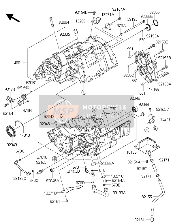 Kawasaki ER-6F 2015 Carter pour un 2015 Kawasaki ER-6F