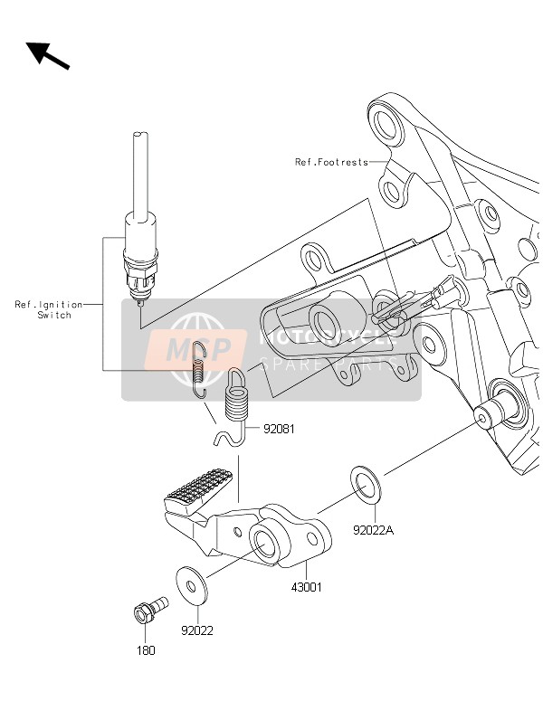 Kawasaki ER-6F 2015 BREMSPEDAL für ein 2015 Kawasaki ER-6F