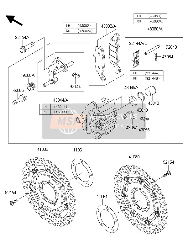 Kawasaki ER-6F 2015 Frein avant pour un 2015 Kawasaki ER-6F