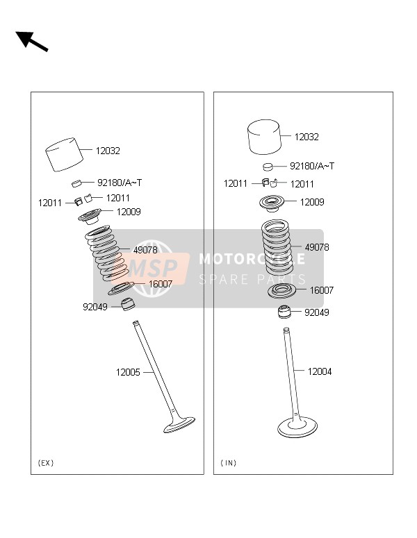 Kawasaki ER-6F ABS 2015 Valves for a 2015 Kawasaki ER-6F ABS