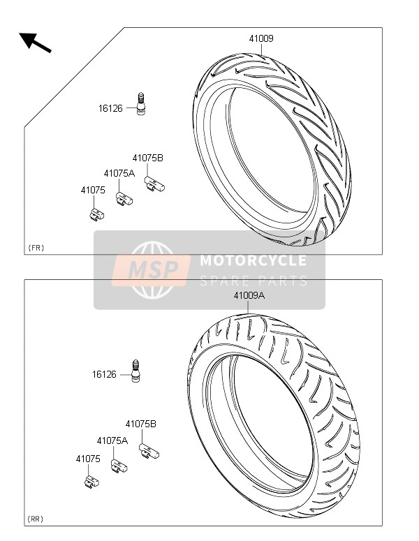 Kawasaki ER-6F ABS 2015 Tyres for a 2015 Kawasaki ER-6F ABS