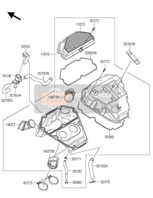 Kawasaki ER-6N ABS 2015 LUFTFILTER für ein 2015 Kawasaki ER-6N ABS