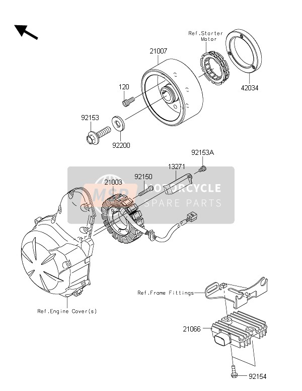 Kawasaki ER-6N ABS 2015 GENERATOR für ein 2015 Kawasaki ER-6N ABS