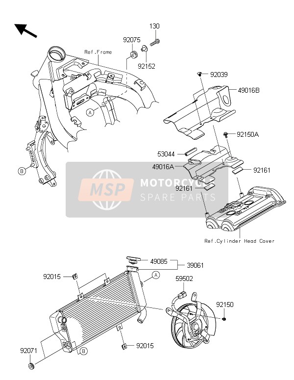 Kawasaki ER-6N ABS 2015 KÜHLER für ein 2015 Kawasaki ER-6N ABS