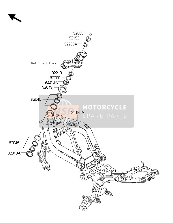 Kawasaki ER-6N ABS 2015 Cadre pour un 2015 Kawasaki ER-6N ABS