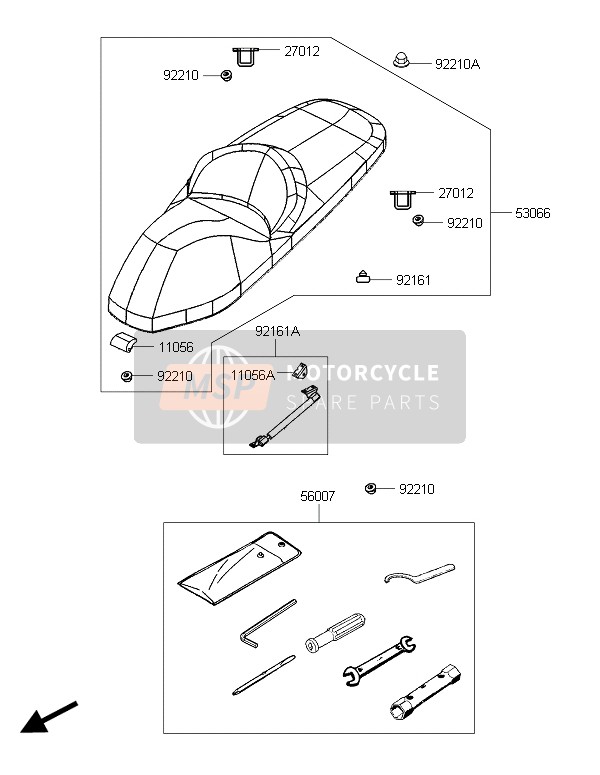 Kawasaki J300 ABS 2015 Seat for a 2015 Kawasaki J300 ABS