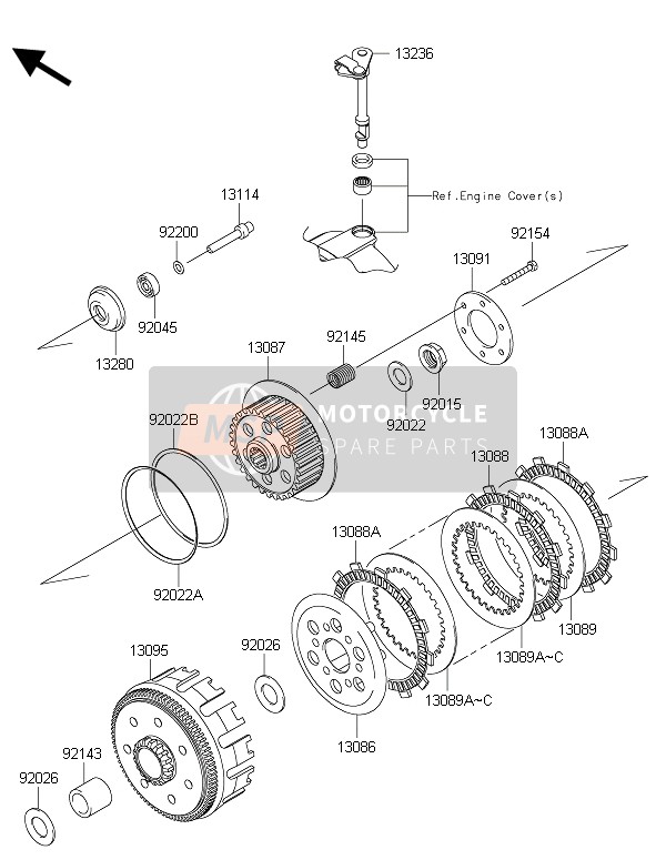 130880562, PLATE-FRICTION, Kawasaki, 1