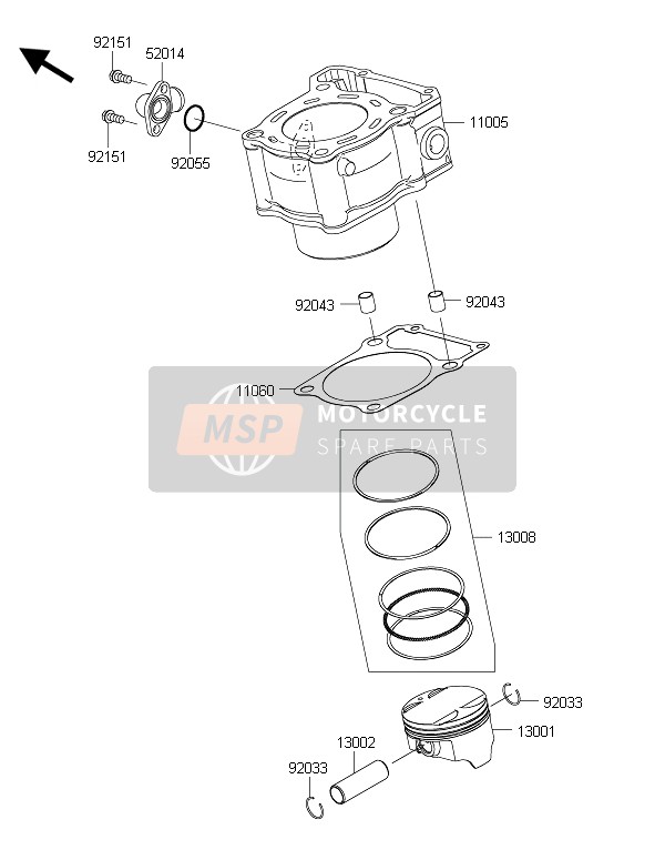 Kawasaki NINJA 250SL ABS 2015 Cylinder & Piston(S) for a 2015 Kawasaki NINJA 250SL ABS